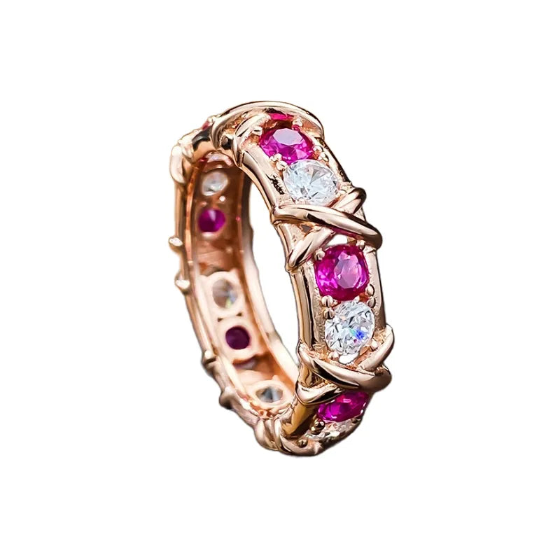 Round Engagement Ring 925 Silver Zircon