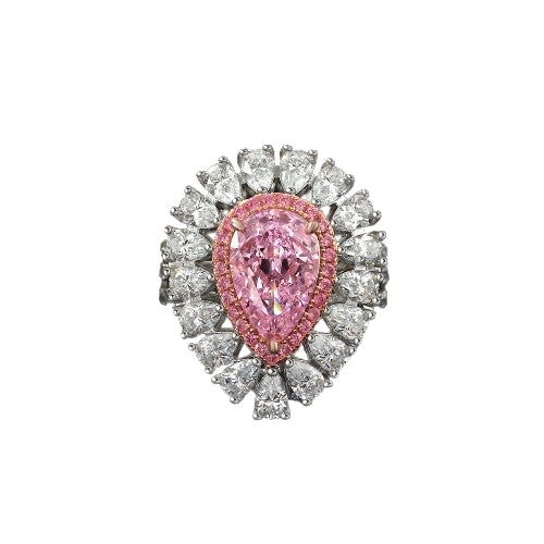 Pear Engagement Ring 8*12 925 Silver High Carbon Diamond