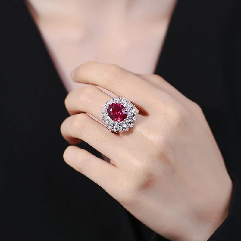 Oval Engagement Ring 10*12 925 Silver High Carbon Diamond