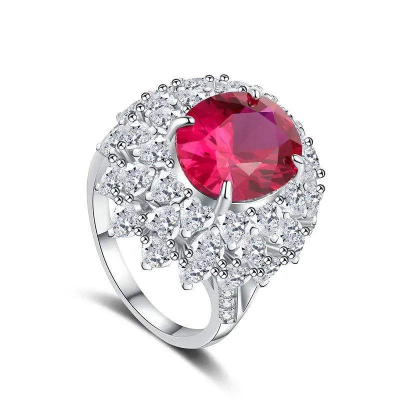 Oval Engagement Ring 10*12 925 Silver High Carbon Diamond