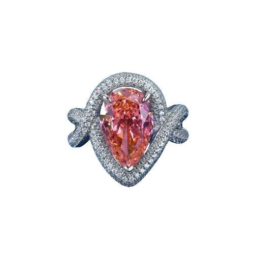 Pear Engagement Ring 9ct 9*14 925 Silver High Carbon Diamond