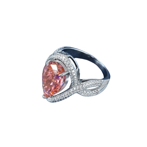 Pear Engagement Ring 9ct 9*14 925 Silver High Carbon Diamond