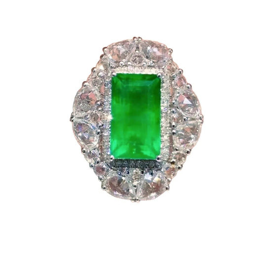 Engagement Ring 18K Gold 2.48ct Swat Emerald Ring