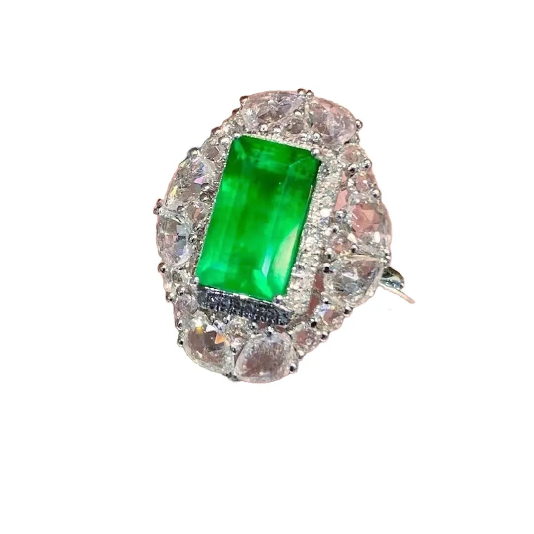 Engagement Ring 18K Gold 2.48ct Swat Emerald Ring