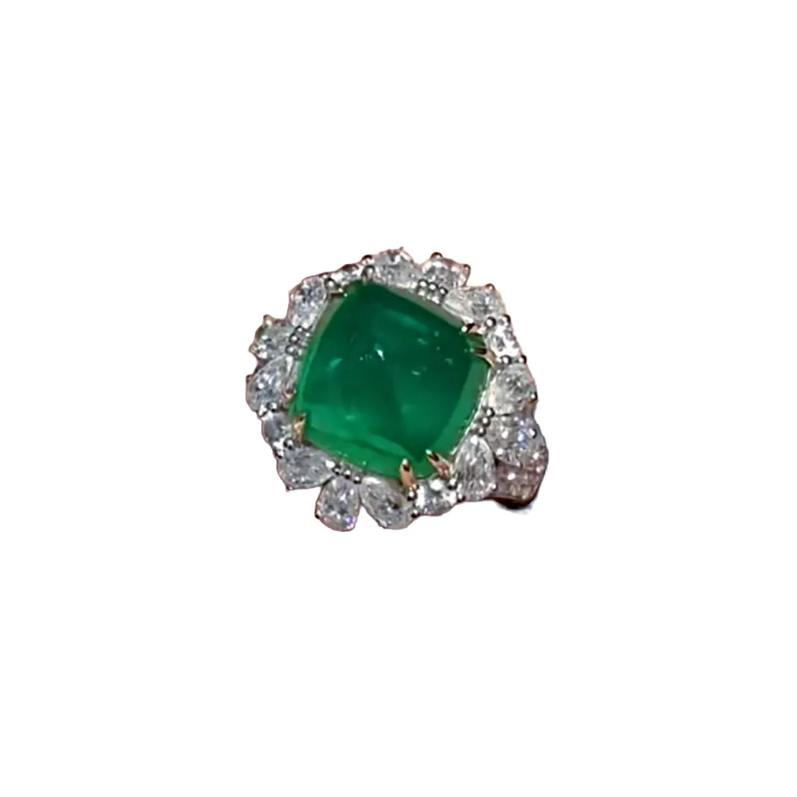 18k Gold 11ct Natural High-Quality Emerald Ring VVG