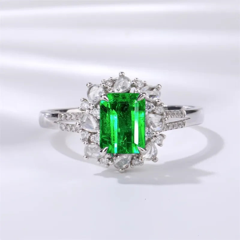 Engagement Ring 18K Gold 1.01ct Panjshir Emerald Ring