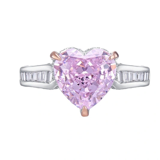 Heart Engagement Ring 11*11 925 Silver High Carbon Diamond