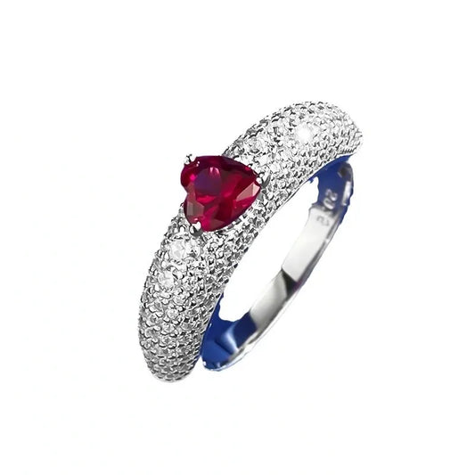Heart Engagement Ring 5*5 925 Silver High Carbon Diamond