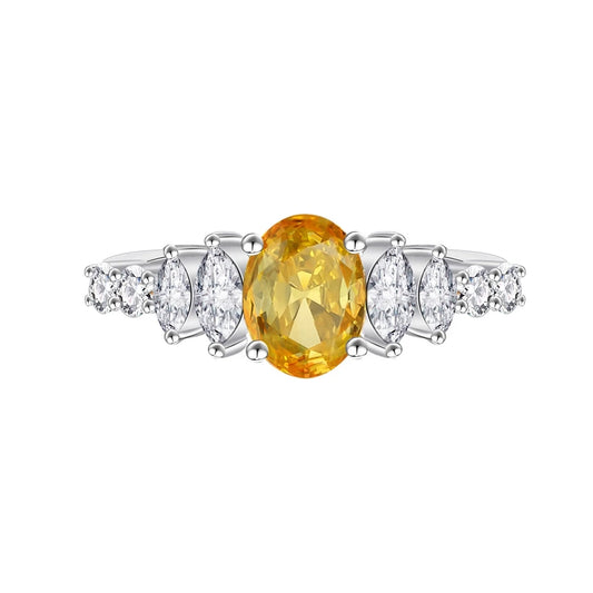 Oval Engagement Ring 6*8 925 Silver 5A Zircon