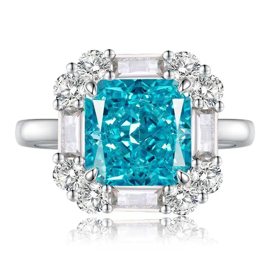 Princess Engagement Ring 8*8 925 Silver High Carbon Diamond