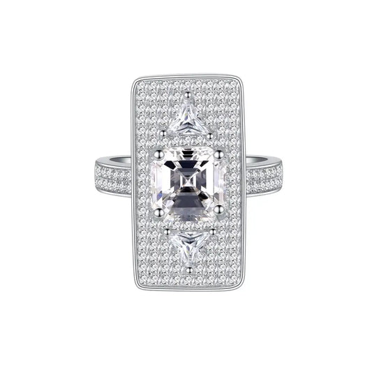 Princess Engagement Ring 8*8 925 Silver 5A Zircon