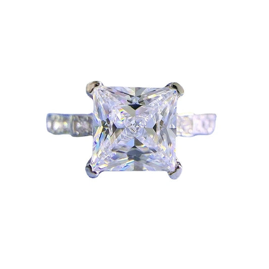 Princess Engagement Ring 2ct 8*8 925 Silver High Carbon Diamond