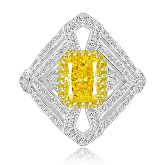 Radiant Engagement Ring 6*8 925 Silver High Carbon Diamond