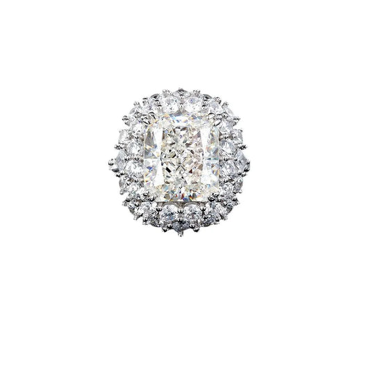 Radiant Engagement Ring 12ct 10*12 925 Silver High Carbon Diamond