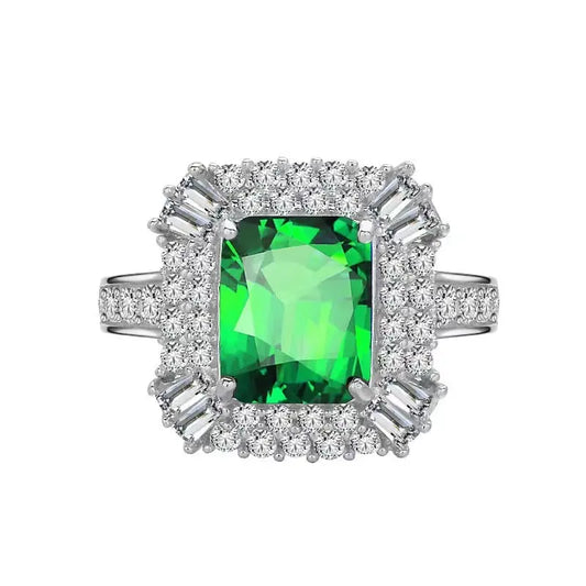 Radiant Engagement Ring 5ct 8*10 925 Silver High Carbon Diamond