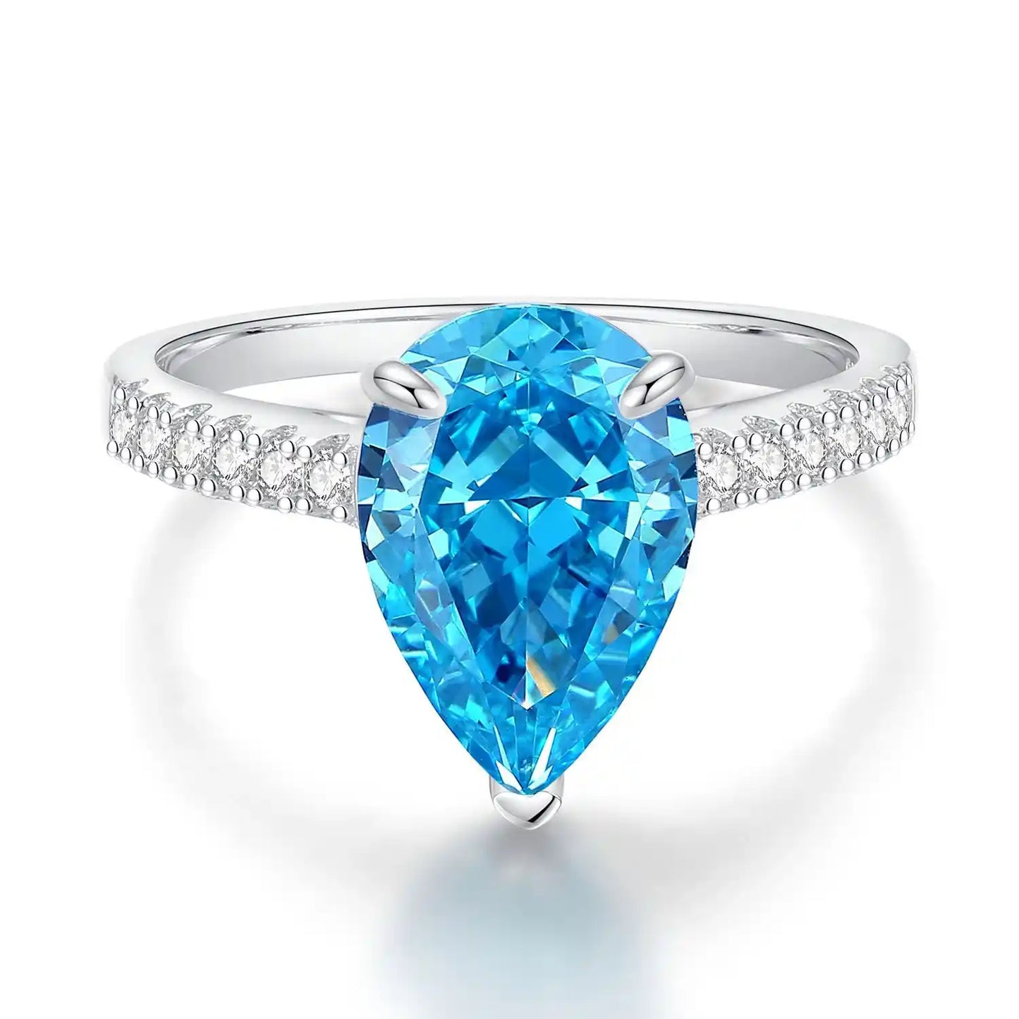 Pear Engagement Ring 7ct 8*12 925 Silver High Carbon Diamond
