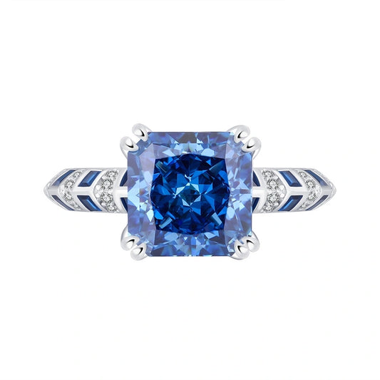 Princess Engagement Ring 10*10 925 Silver High Carbon Diamond