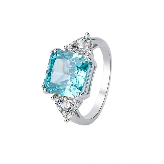 Princess Engagement Ring 5ct 10*10 925 Silver High Carbon Diamond