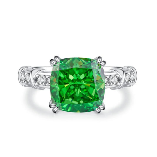 Cushion Engagement Ring 5ct 10*10 925 Silver High Carbon Diamond