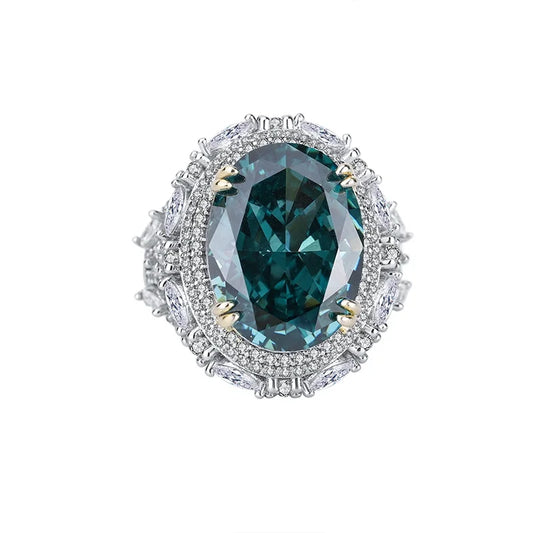 Oval Engagement Ring 12*16 925 Silver High Carbon Diamond