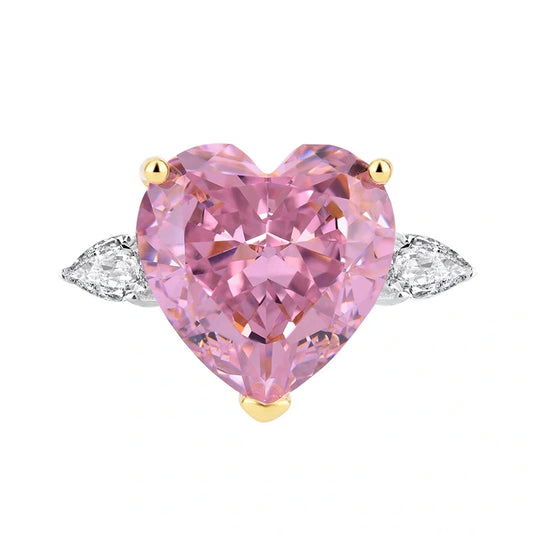 Heart Engagement Ring 12*12 925 Silver High Carbon Diamond