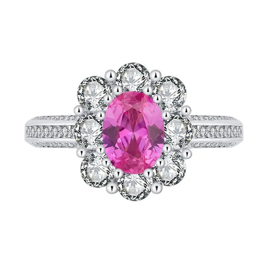 Oval Engagement Ring 3ct 6*8 925 Silver High Carbon Diamond