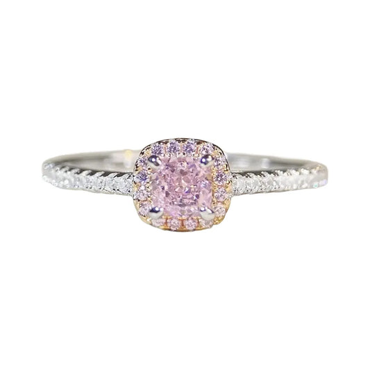 Princess Engagement Ring  925 Silver High Carbon Diamond