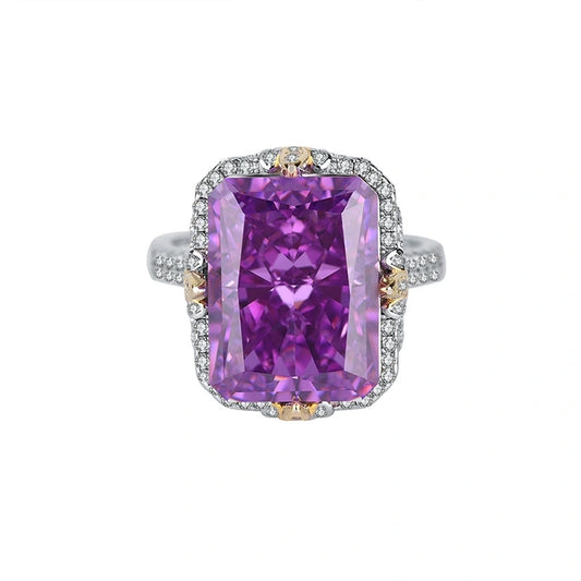 Radiant Engagement Ring 12*16 925 Silver High Carbon Diamond