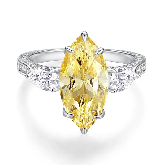 Marquise Engagement Ring 7ct 7.3*16.3 925 Silver High Carbon Diamond