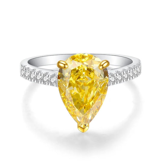 Pear Engagement Ring 7ct 8*12 925 Silver High Carbon Diamond