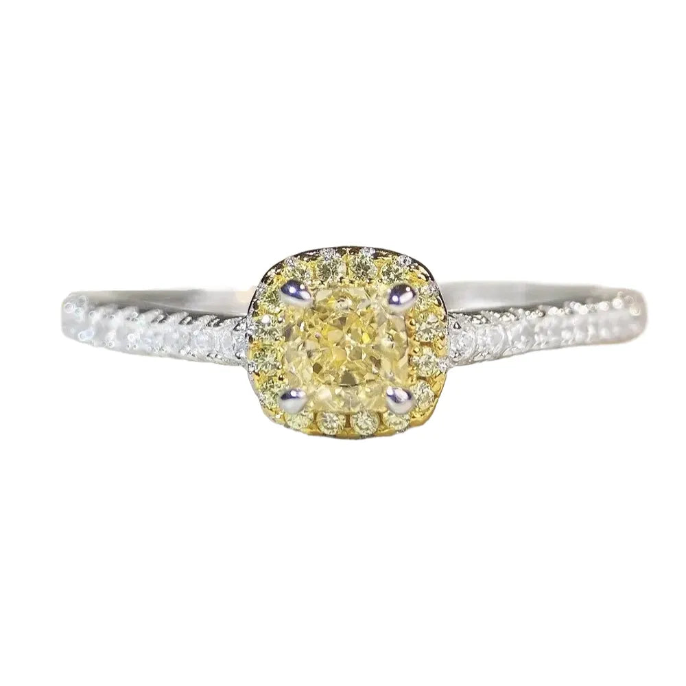 Princess Engagement Ring  925 Silver High Carbon Diamond