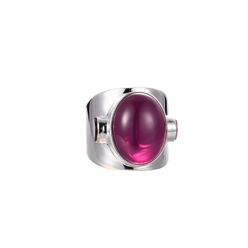 Oval Engagement Ring 18*27 925 Silver Ruby Open Ring