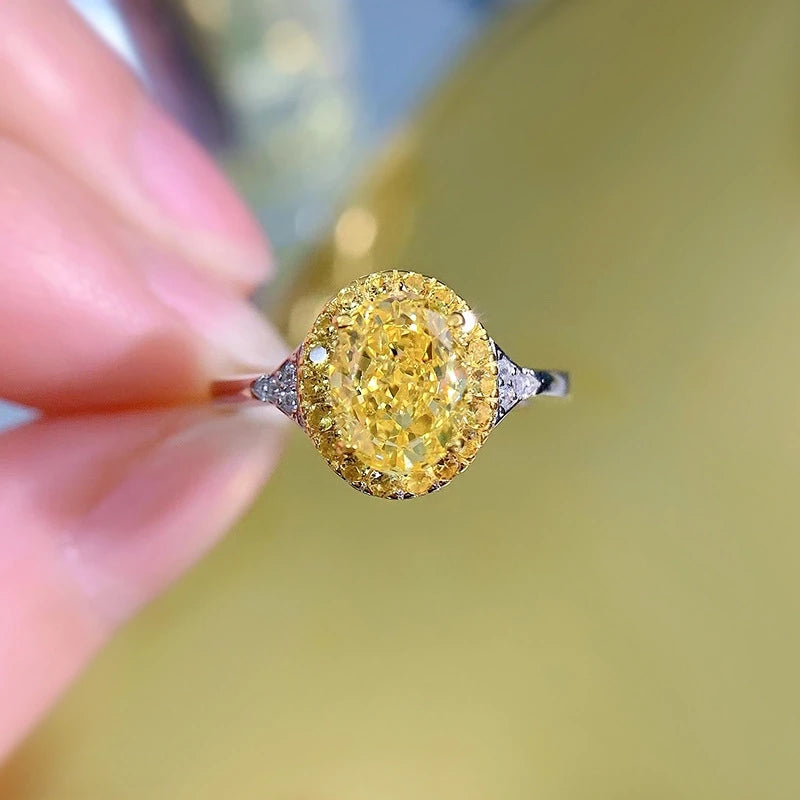 Oval Engagement Ring 6*8 925 Silver High Carbon Diamond