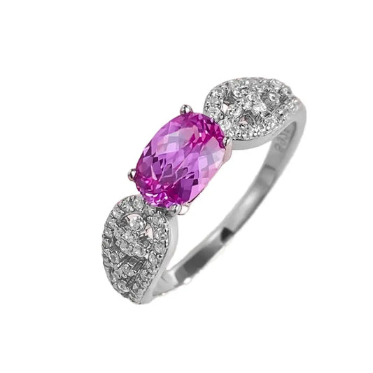 Oval Engagement Ring 1ct 5*7 925 Silver High Carbon Diamond