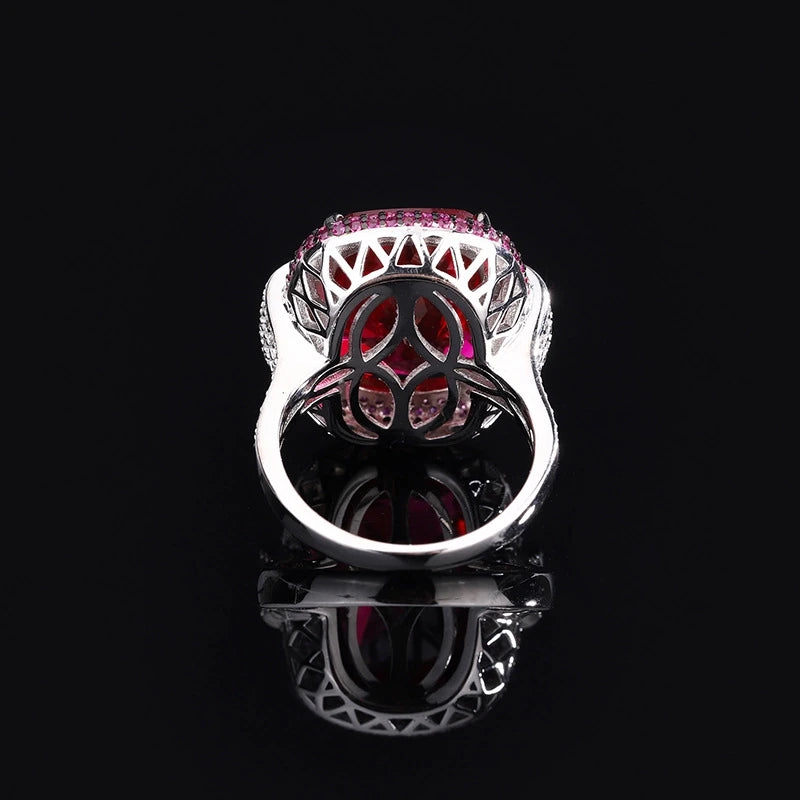 Cushion Engagement Ring 12*16 925 Silver High Carbon Diamond