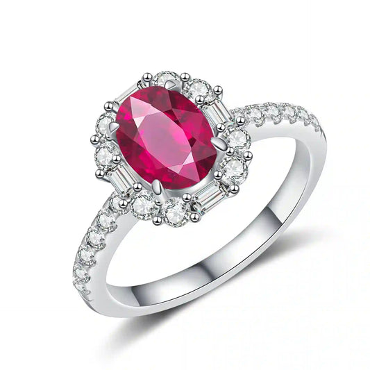 Oval Engagement Ring 3ct 6*8 925 Silver High Carbon Diamond