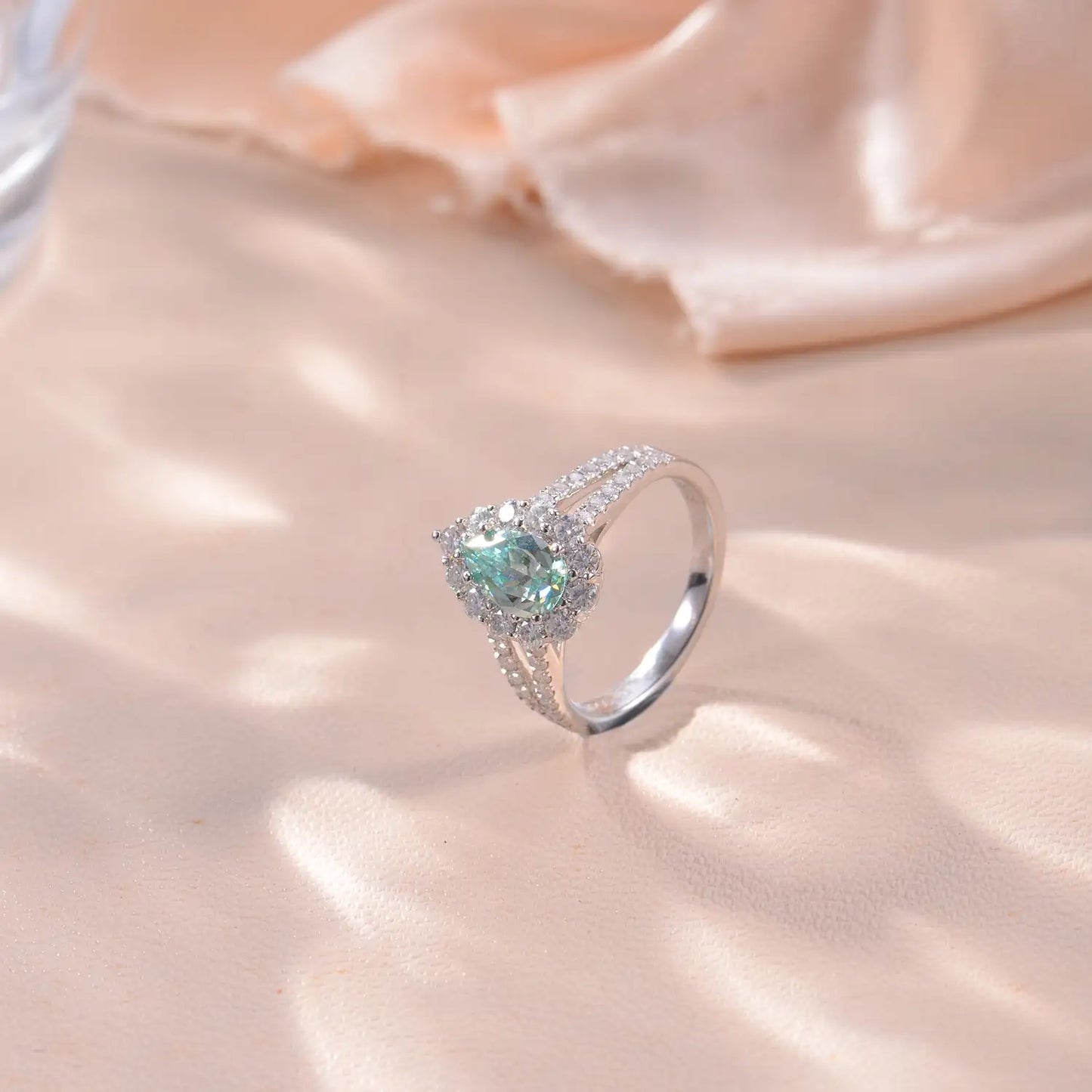 Pear Engagement Ring 5*8 925 Silver High Carbon Diamond