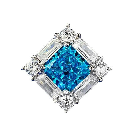 Princess Engagement Ring 8*8 925 Silver High Carbon Diamond