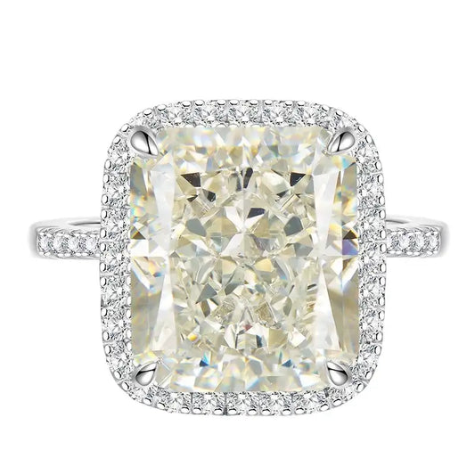 Radiant Engagement Ring 12*14 925 Silver High Carbon Diamond