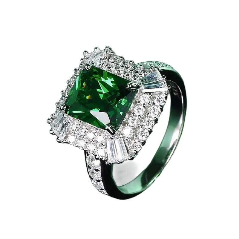 Radiant Engagement Ring 5ct 8*10 925 Silver High Carbon Diamond
