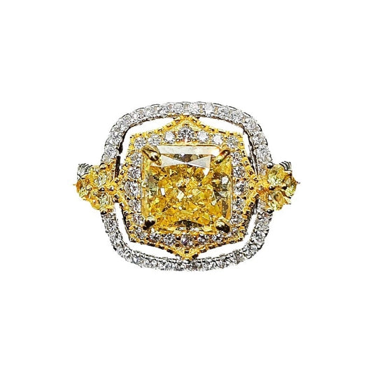 Princess Cut Engagement Ring 8*8 925 Silver High Carbon Diamond Open Ring