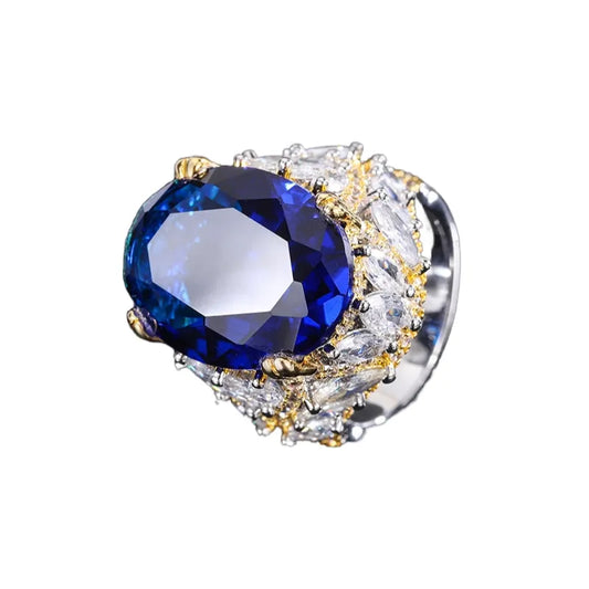 Oval Engagement Ring 15*20 925 Silver High Carbon Diamond