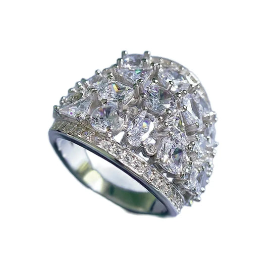 Engagement Ring 925 Silver High Carbon Diamond