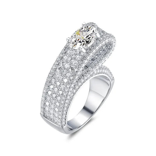 Oval Engagement Ring 6*8 925 Silver High Carbon Diamond