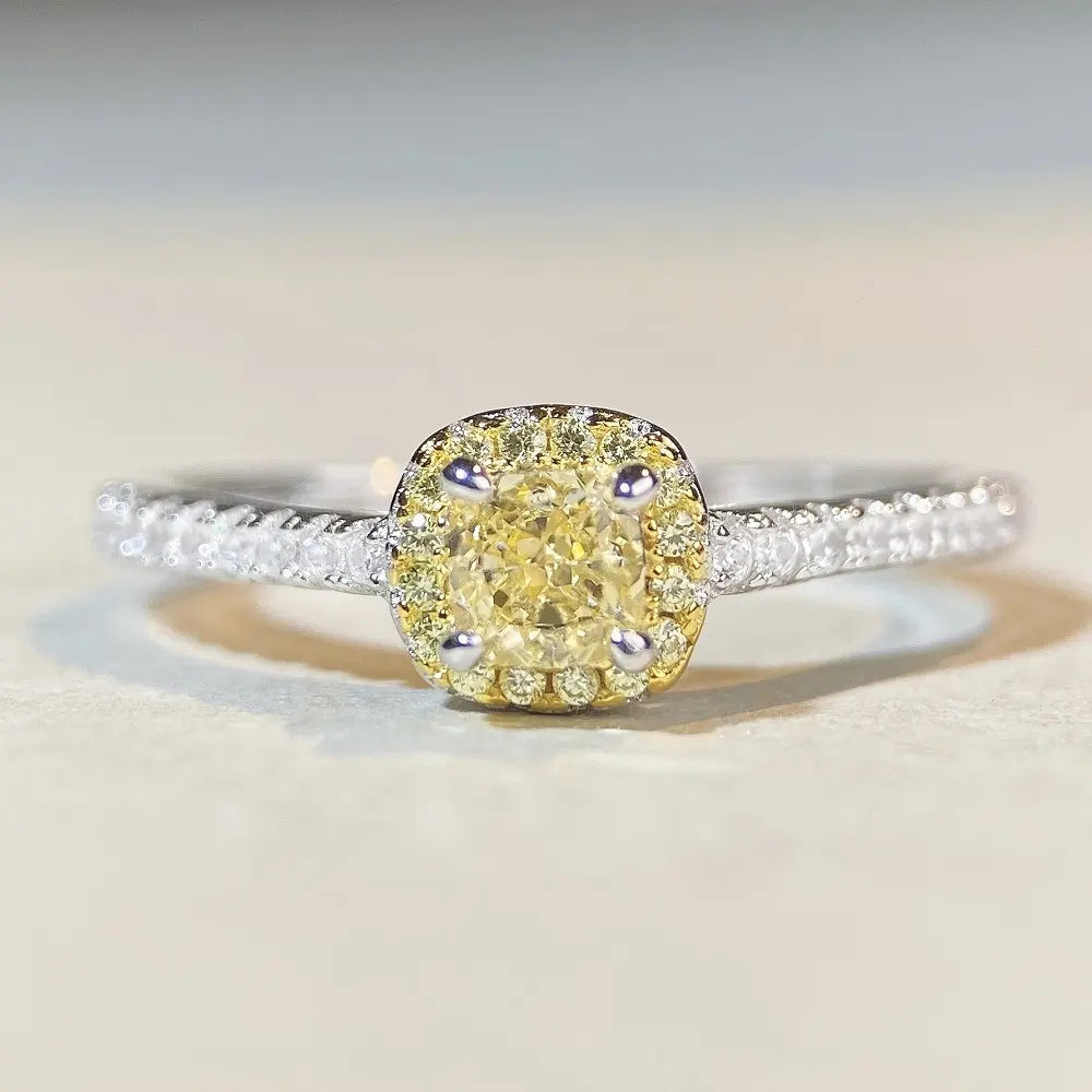Princess Engagement Ring  925 Silver High Carbon Diamond