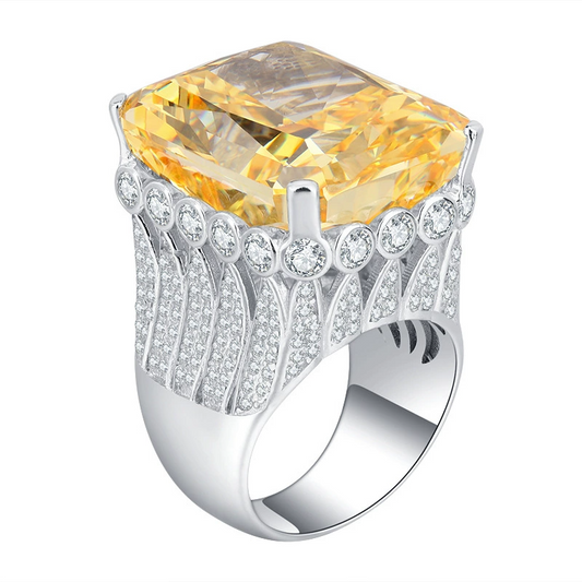 Radiant Engagement Ring 80ct 18*23 925 Silver High Carbon Diamond