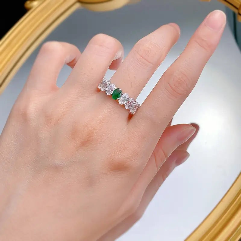 Oval Engagement Ring 4*6 925 Silver Zircon