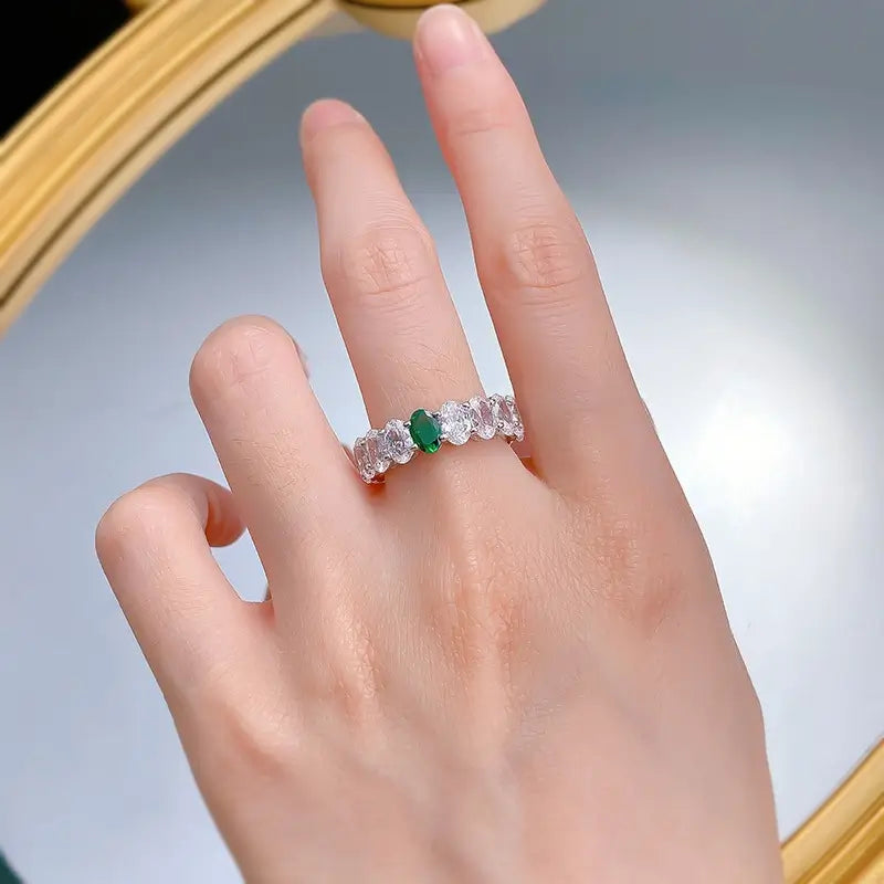 Oval Engagement Ring 4*6 925 Silver Zircon