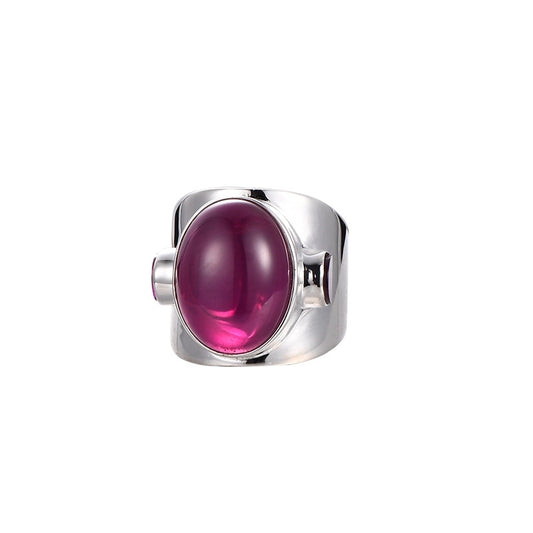 Oval Engagement Ring 18*27 925 Silver Ruby Open Ring