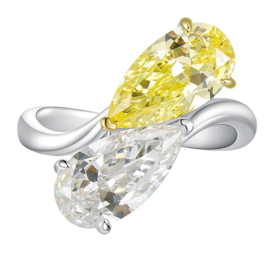 Pear Engagement Ring 7*13 925 Silver High Carbon Diamond